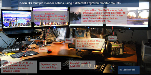 Ergotron - LX Vertical Stacking Dual Monitor Arm, VESA Desk Mount - for 2 Monitors Up to 40 Inches, 7 to 22 lbs Each - Tall Pole, Matte Black customer photo 2