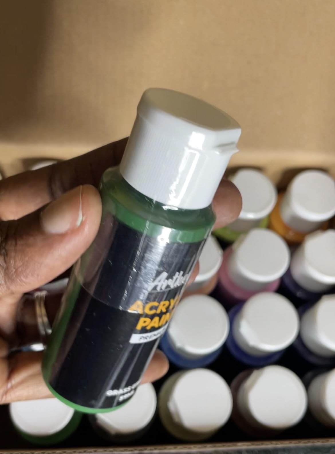Artkey Acrylic Paint Set, 24 Colors 2 oz/59 ml Acrylic Paint Kit for Professional Artists & Beginners - Craft & Art Supplies for Canvas, Wood, Fabric, Rock, Leather, Ceramic, Glass customer photo 2