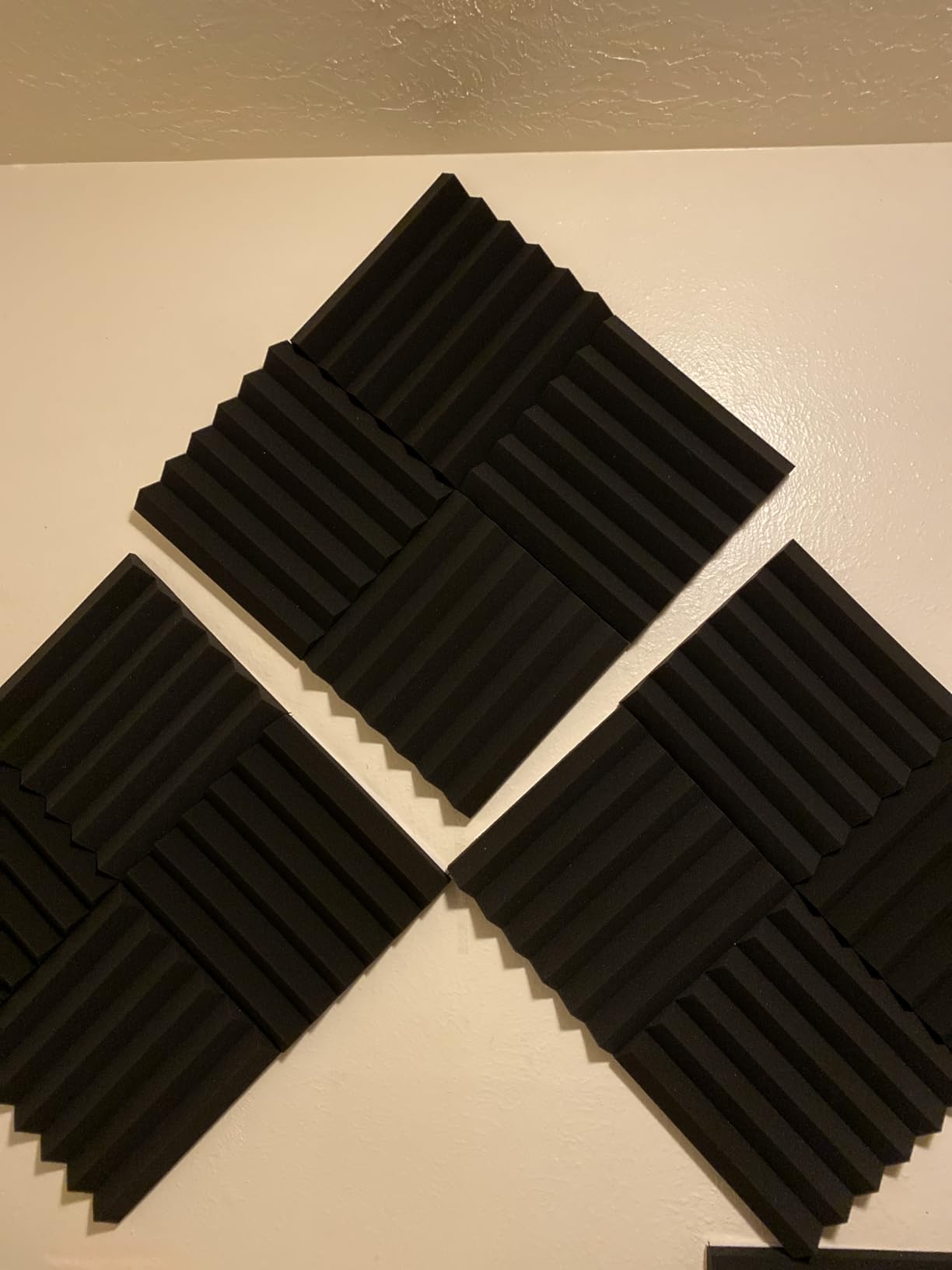 Sound Proof Foam Panels - 12 x 12 x 2 Inches 36 Pack Wedges Acoustic Foam Panels Sound Proofing Padding for Walls and Ceiling High Density Foam Studio Foam customer photo 1