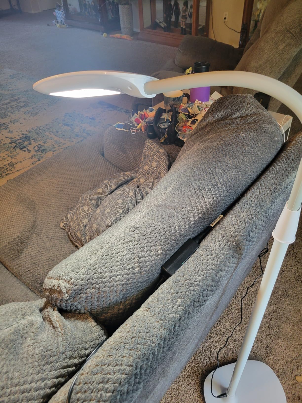 OttLite LED Floor Lamp Adjustable Height with ClearSun LED Technology - Touch Controls & 3 Brightness Settings, Natural Lighting - Craft Daylight Floor Lamp customer photo 2