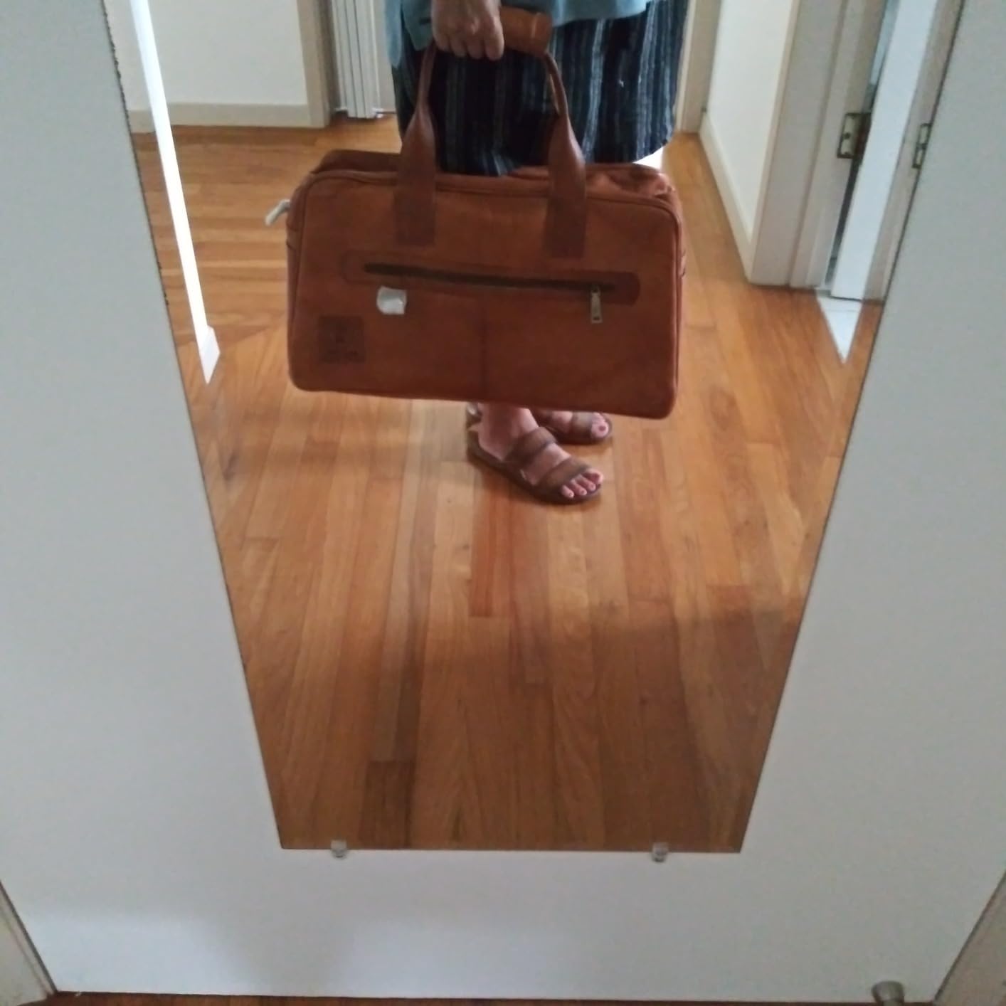Vintage Genuine Leather Duffle Bag Austin M for Travel or the Gym, Weekender Bag, Overnight Bag for Men and Women - Brown customer photo 1