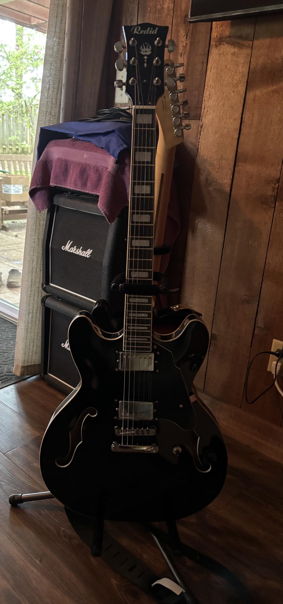 Redid Semi-Hollow Body Electric Guitar RD-100 Jazz Guitar with F-Hole, Maple neck, humbucker Pickups (Brown) customer photo 2
