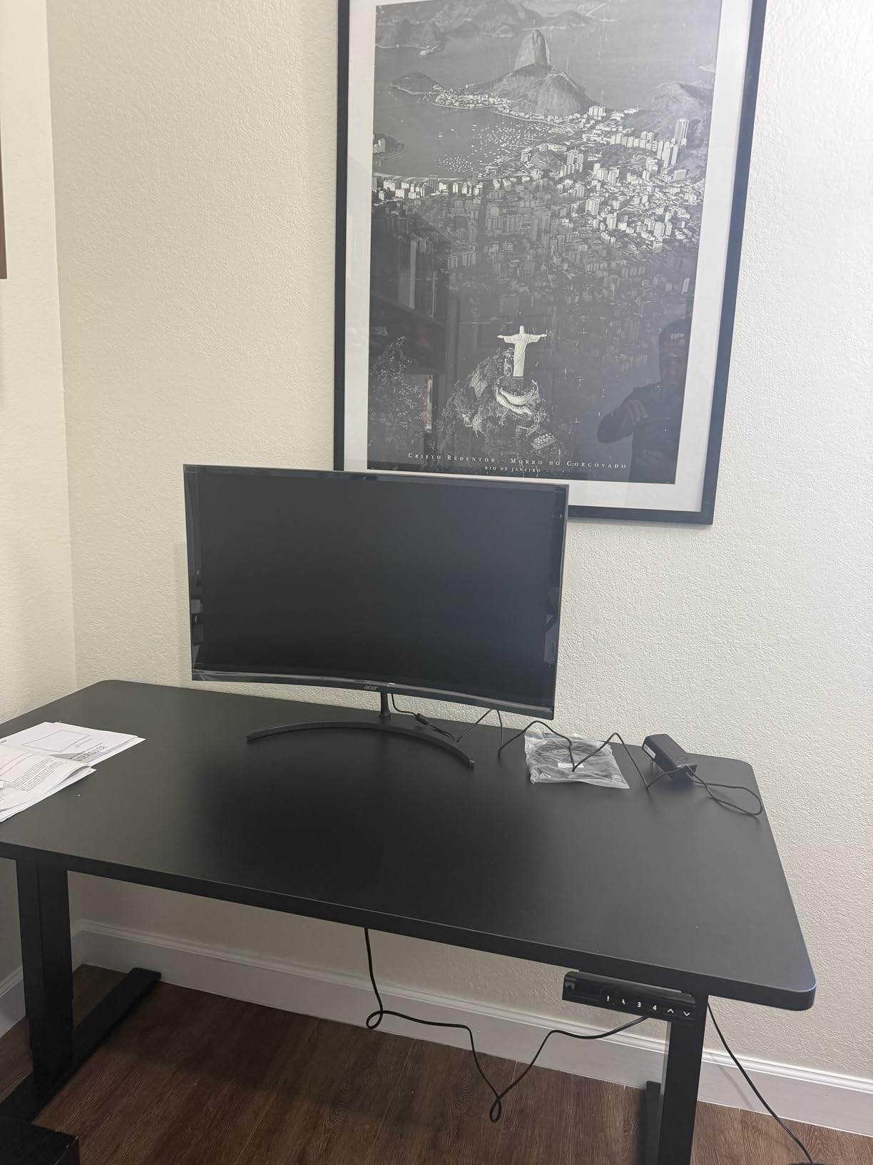 FLEXISPOT E6 3-Stage Dual Motor Electric Standing Desk 55 x 28 Sit Stand Up Desk, Holds 220 lbs, Adjustable Height w/Memory Presets, One-Piece Maple Desktop & Black Frame, Ships in 2 Boxes customer photo 2
