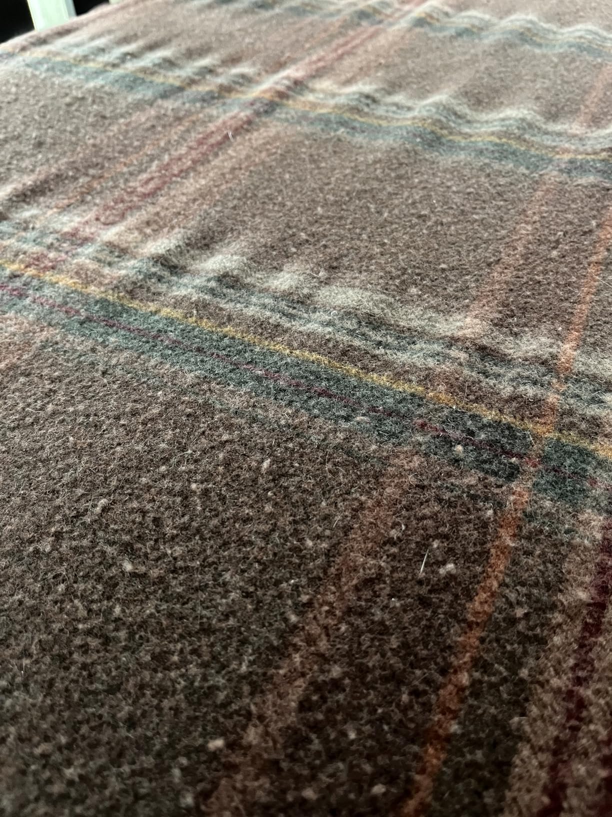 YOUR MOON 100% Pure Merino Wool Blanket Queen Size, Natural Australian Wool, Hypoallergenic (Plaid Brown) customer photo 2