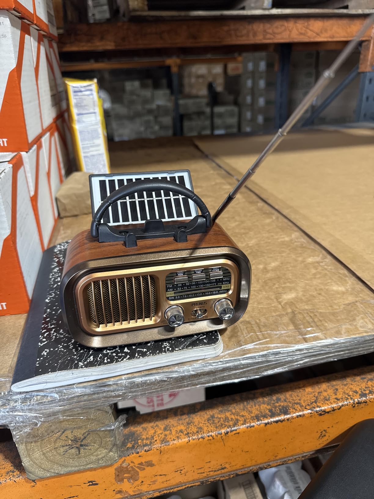 PRUNUS J-150 Portable Radio AM FM SW Bluetooth Speaker, Retro Radios Vintage Transistor with Best Sound, Solar/D Battery Operated/USB Charging, TWS, Support TF Card/USB Playing customer photo 2