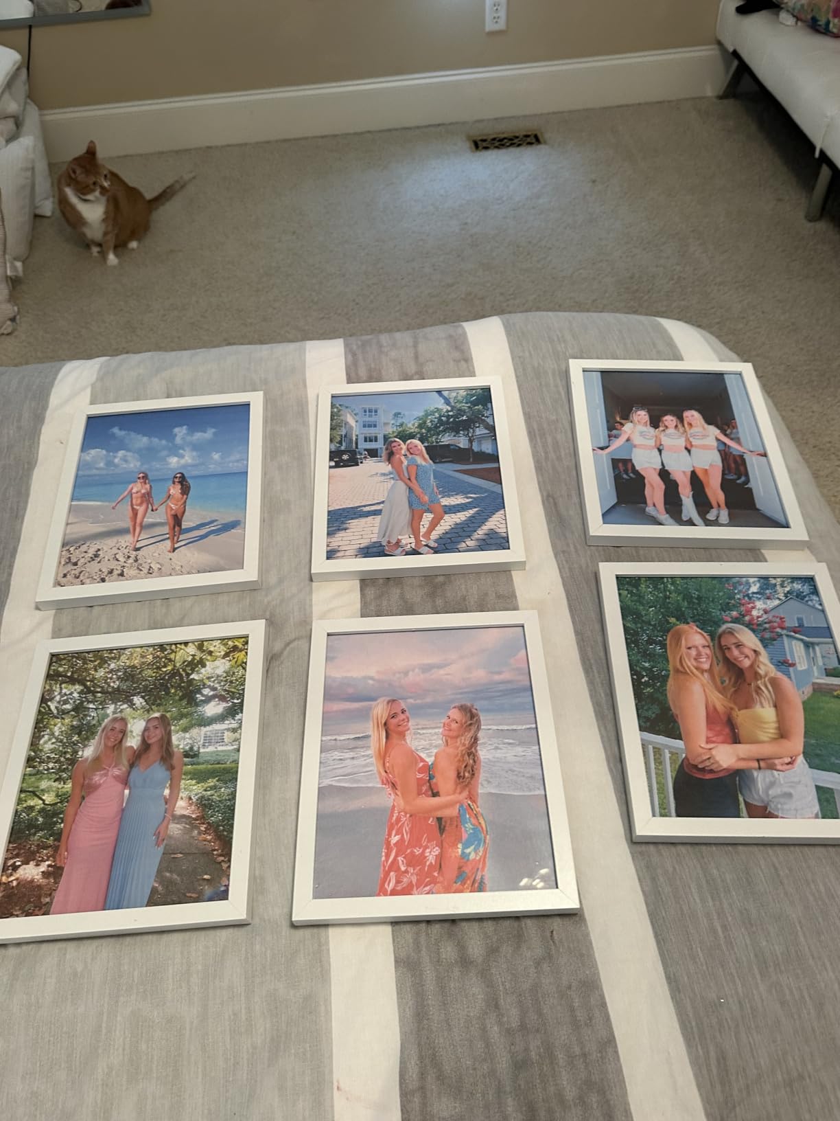 LBECUA Floating Picture Frames Set of 6, 8x10 Floating Frame with Double Glass for 4x6, 5x7 or Full Display 8x10 Photo, Desktop or Wall Hanging, Black customer photo 1