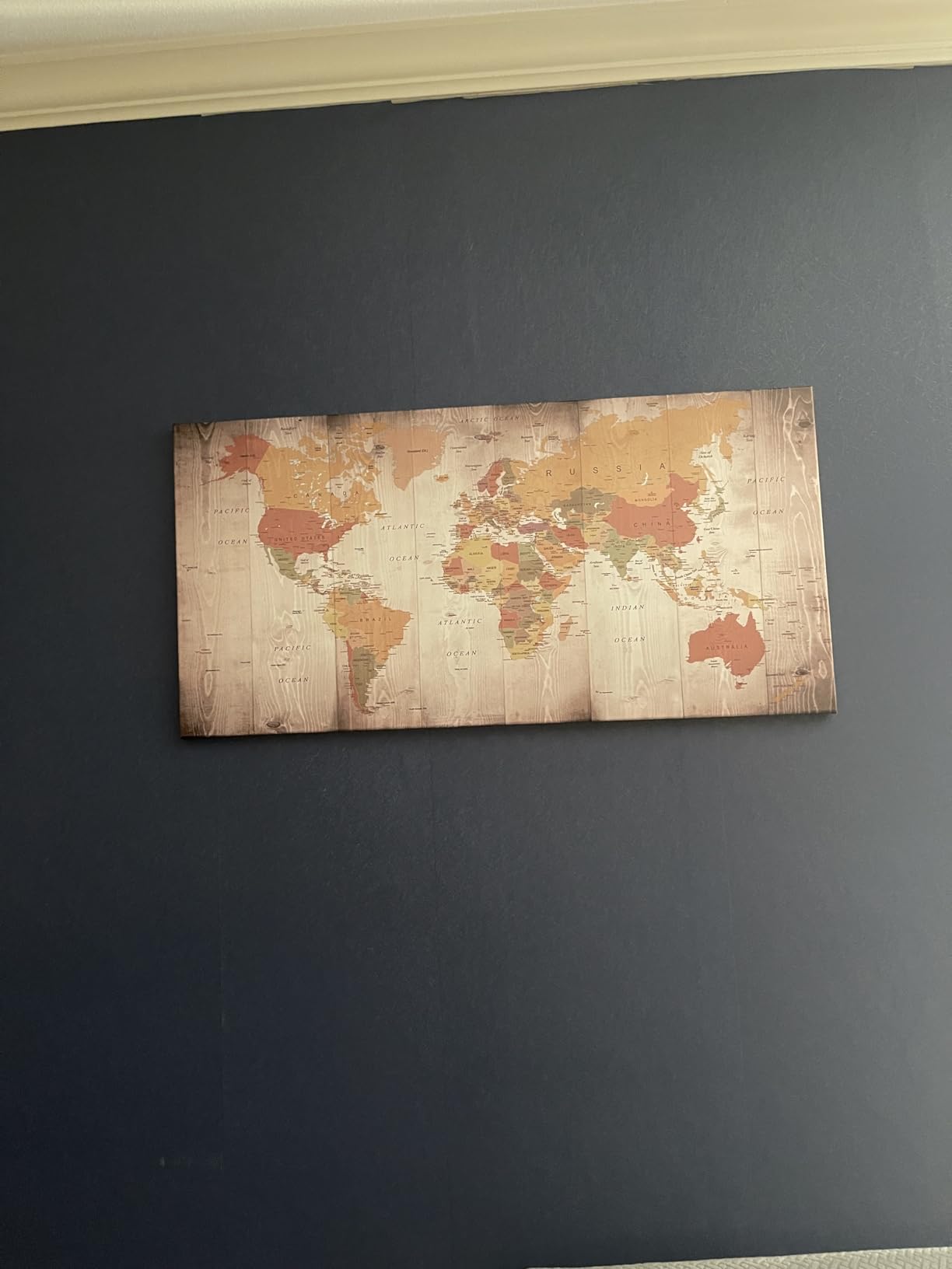 World Map Wall Art for Office Nautical Wall Decor Vintage World Map Poster Modern Framed Canvas Print Art - Map of The World Wall Art for Living Room Bedroom Home Decor New Year Gift 40