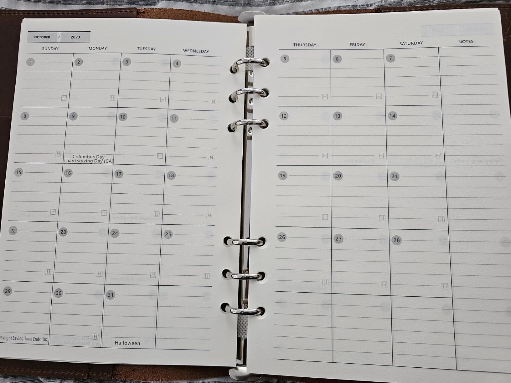 Nekmit Leather Planner 2026, A5 Refillable Runs From January 2026 to June 2027 Ring Binder 5