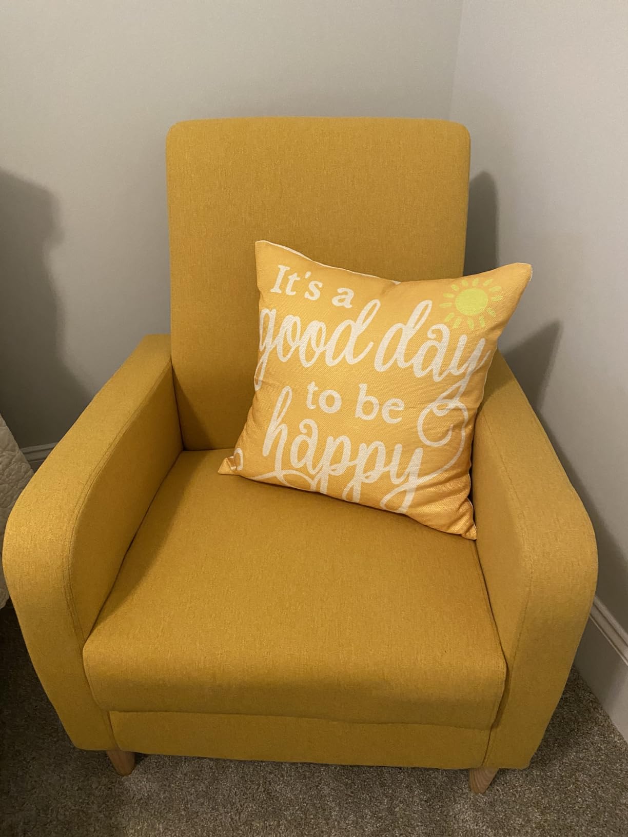 COLAMY Modern Upholstered Accent Chair Armchair with Pillow, Fabric Reading Living Room Side Chair, Single Sofa with Lounge Seat and Wood Legs customer photo 2
