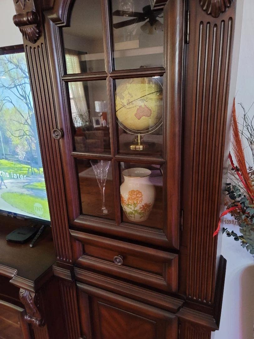 Illuminated World Globe with Wood Stand, 8'' Vintage Globes for Adults, Light Up Globe for Kids Children Earth Geography Learning, Antique Globes Lamp Night Light Desk Decor for Home Office Classroom customer photo 2