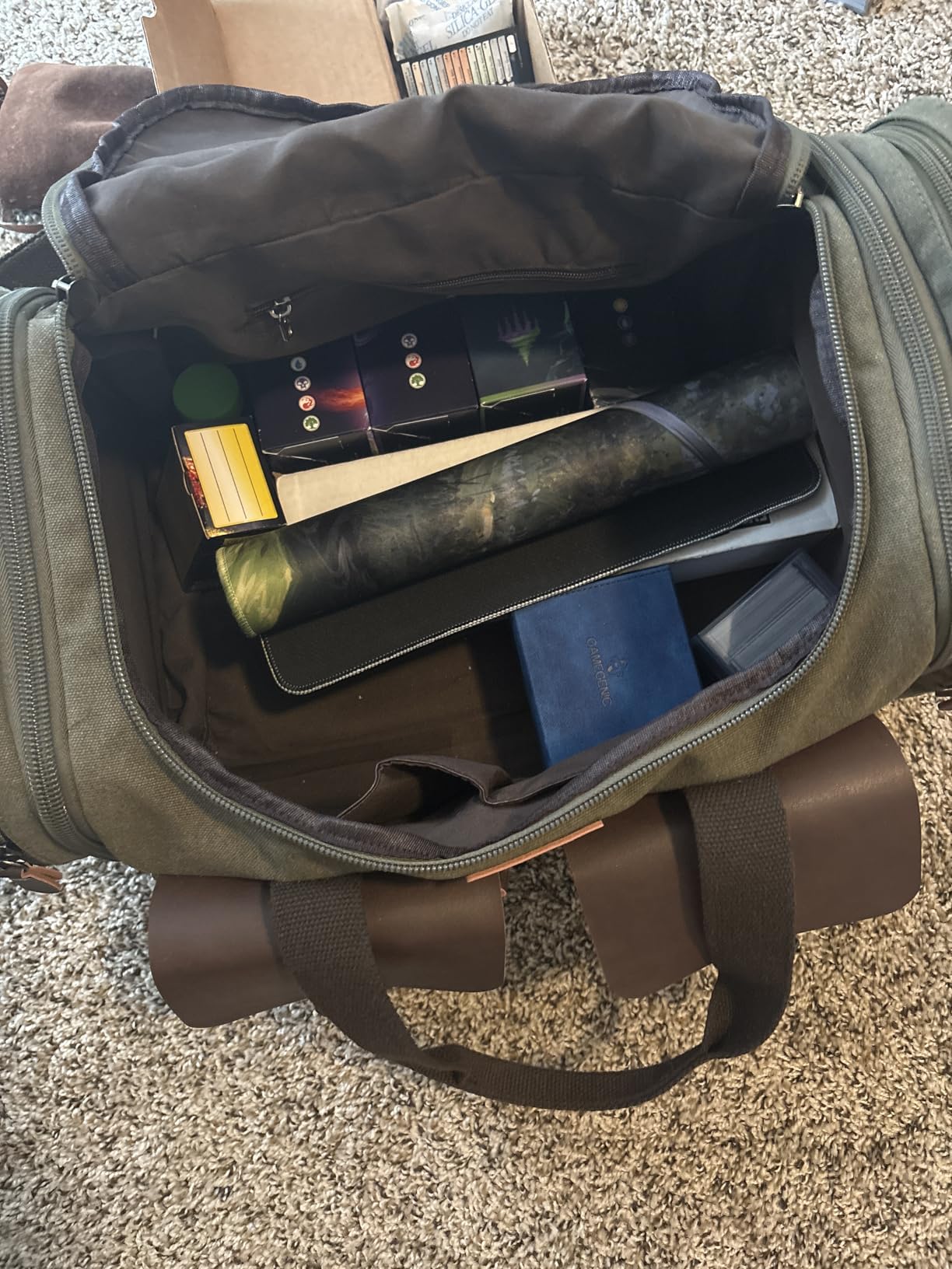 Waxed Canvas Genuine Leather 50L Waterproof Duffle Bag - Vintage Travel Weekender Overnight Carry On customer photo 2