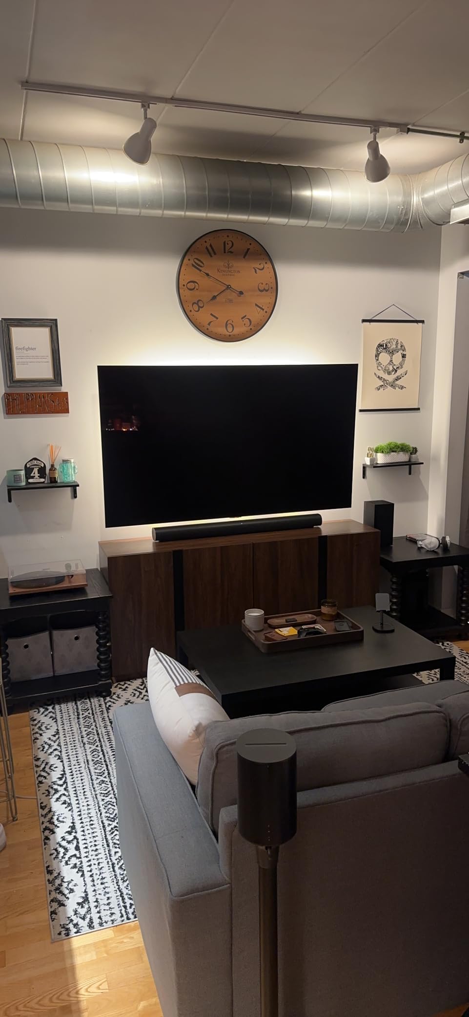 Walker Edison Liss Contemporary 4-Door Minimalist Sideboard 70 Inch Dark Walnut customer photo 2