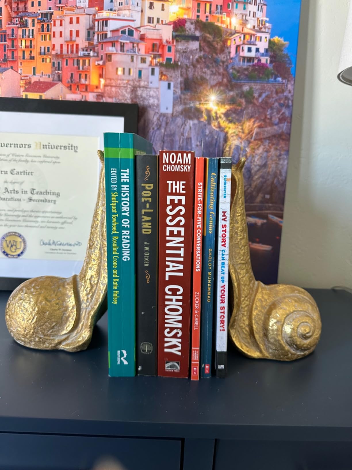 Creative Co-Op Decorative Distressed Cast Metal Snail Bookends, Gold, Set of 2 customer photo 2