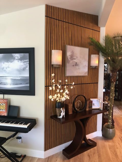 Art3d 2 Wood Slat Acoustic Panels for Wall and Ceiling - 3D Fluted Sound Absorbing Panel with Wood Finish - Walnut customer photo 1
