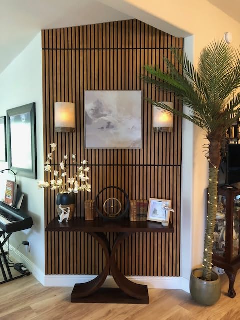 Art3d 2 Wood Slat Acoustic Panels for Wall and Ceiling - 3D Fluted Sound Absorbing Panel with Wood Finish - Walnut customer photo 2