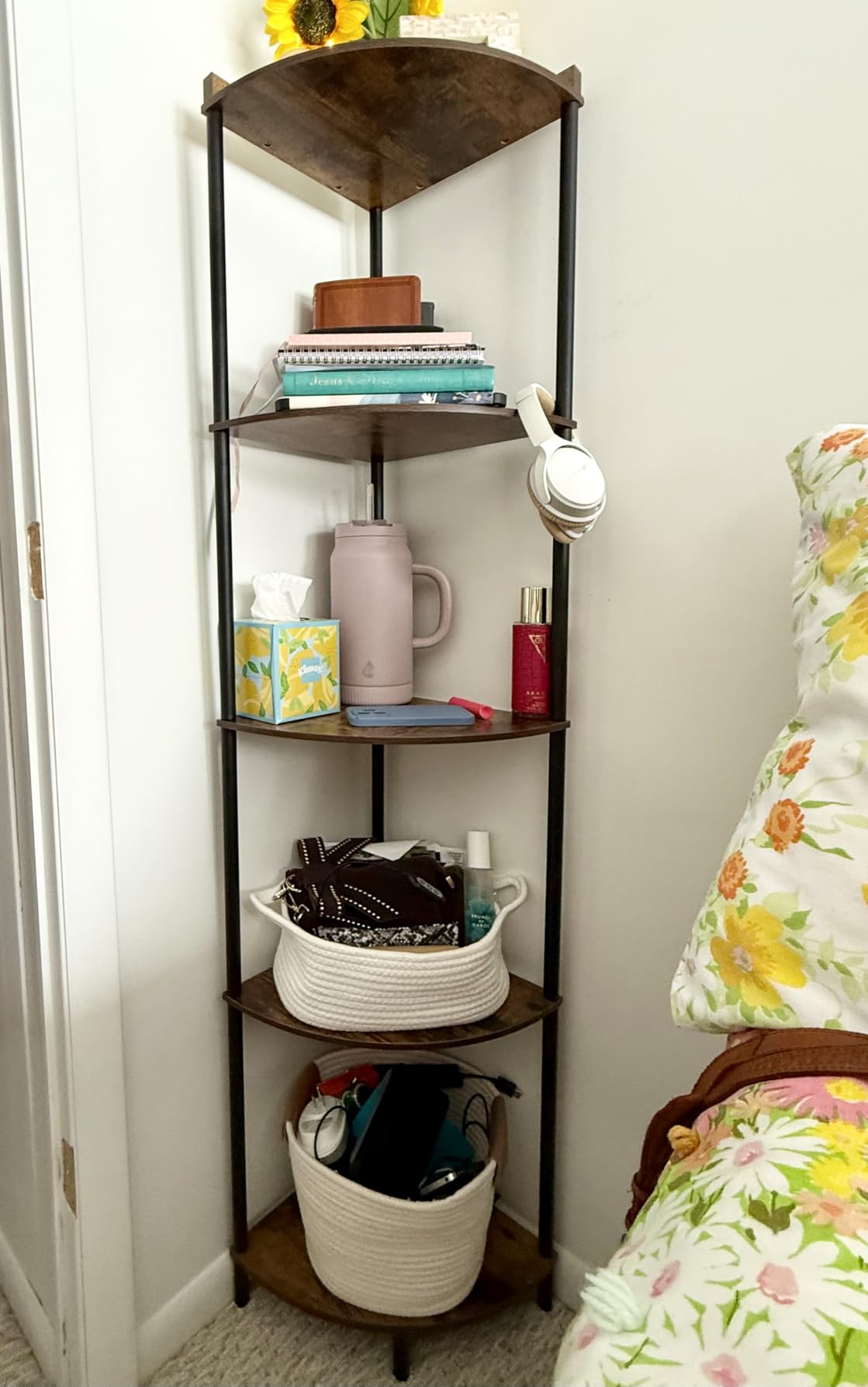 SUNMORY 5 Tier Corner Shelf Stand, Industrial 65