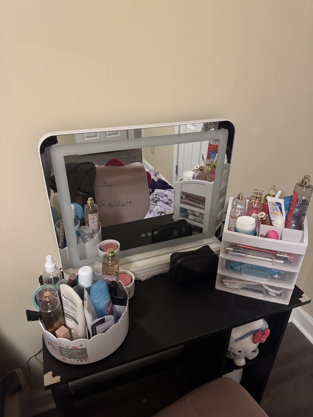 ZL ZELing Vanity Mirror with Lights, 23 Inch Large Makeup Mirror with LED Lights, Smart Touch Dimmable 3-Color Light, Memory Function, USB Charging Port customer photo 2