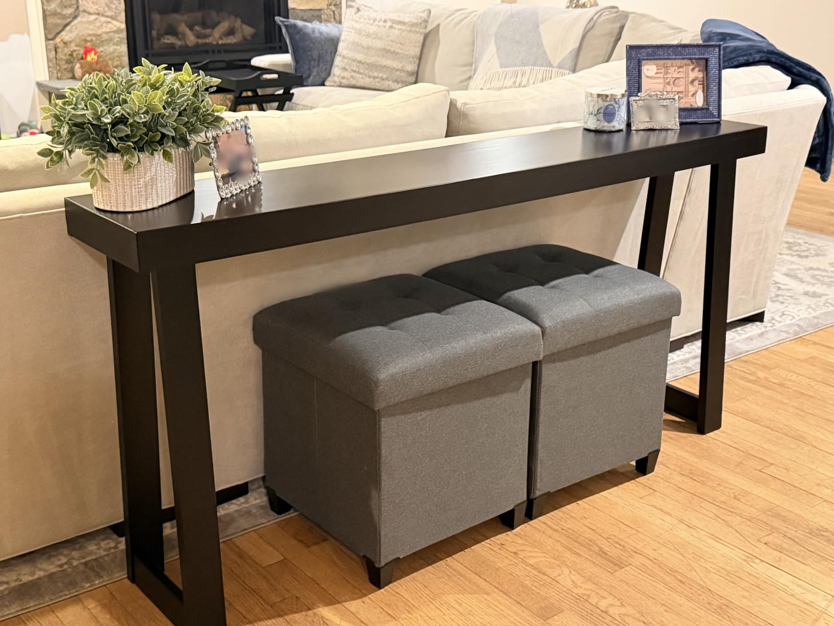 Plank+Beam Solid Wood Console Table, 36 Inch, Sofa Table, Narrow Entryway Table for Hallway, Behind The Couch, Living Room, Foyer, Easy Assembly, Pecan customer photo 1