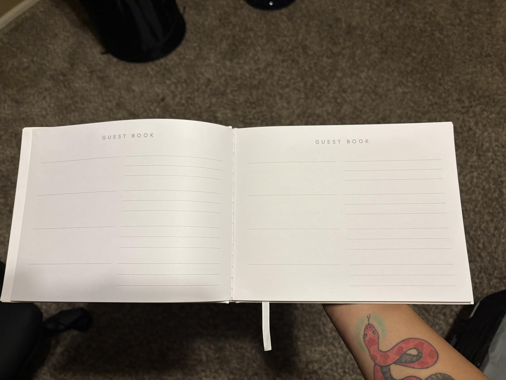 Useful Co. Classic Black Guest Book, Use as Guest Book Wedding Reception, Sign in Book, Guest Book for Vacation Home, Funeral Guest Book, Hardbound Guestbook, Leather Cover, 112 Pages, 9 x 7 Inches customer photo 1