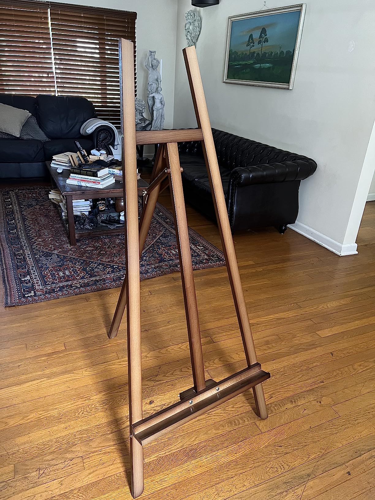 A - Frame Wooden Display Easel - Adjustable Lyre Beechwood Studio Easel Stand Holding Canvas Up to 90