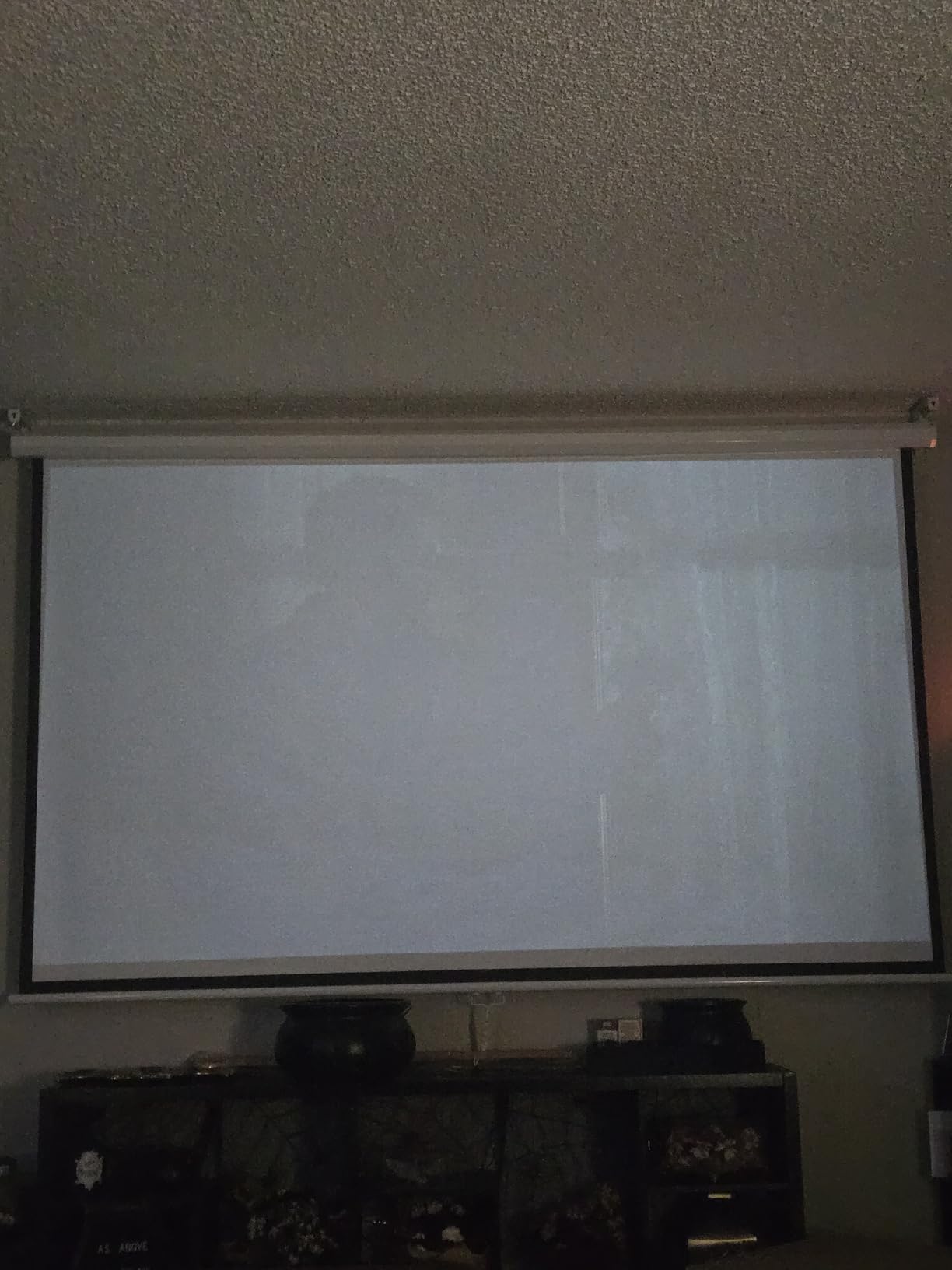 SUPER DEAL 100'' 16:9 HD Projection Screen Foldable Anti-Crease Portable Projector Movie Screen Manual Pull Down for Home Theater customer photo 2