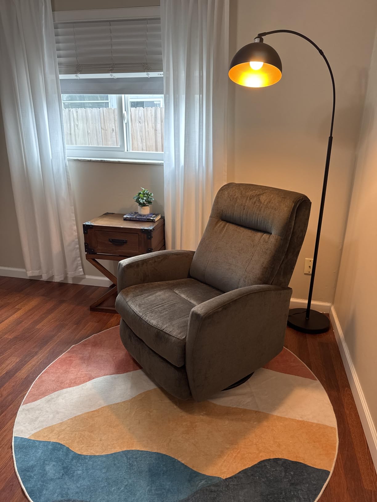 Upgraded Black Arc Floor Lamps for Living Room - Dimmable Arched Floor Lamp with Remote Control and 2700-6000K 9W LED Bulb Included, Modern Arch Standing lamp customer photo 2