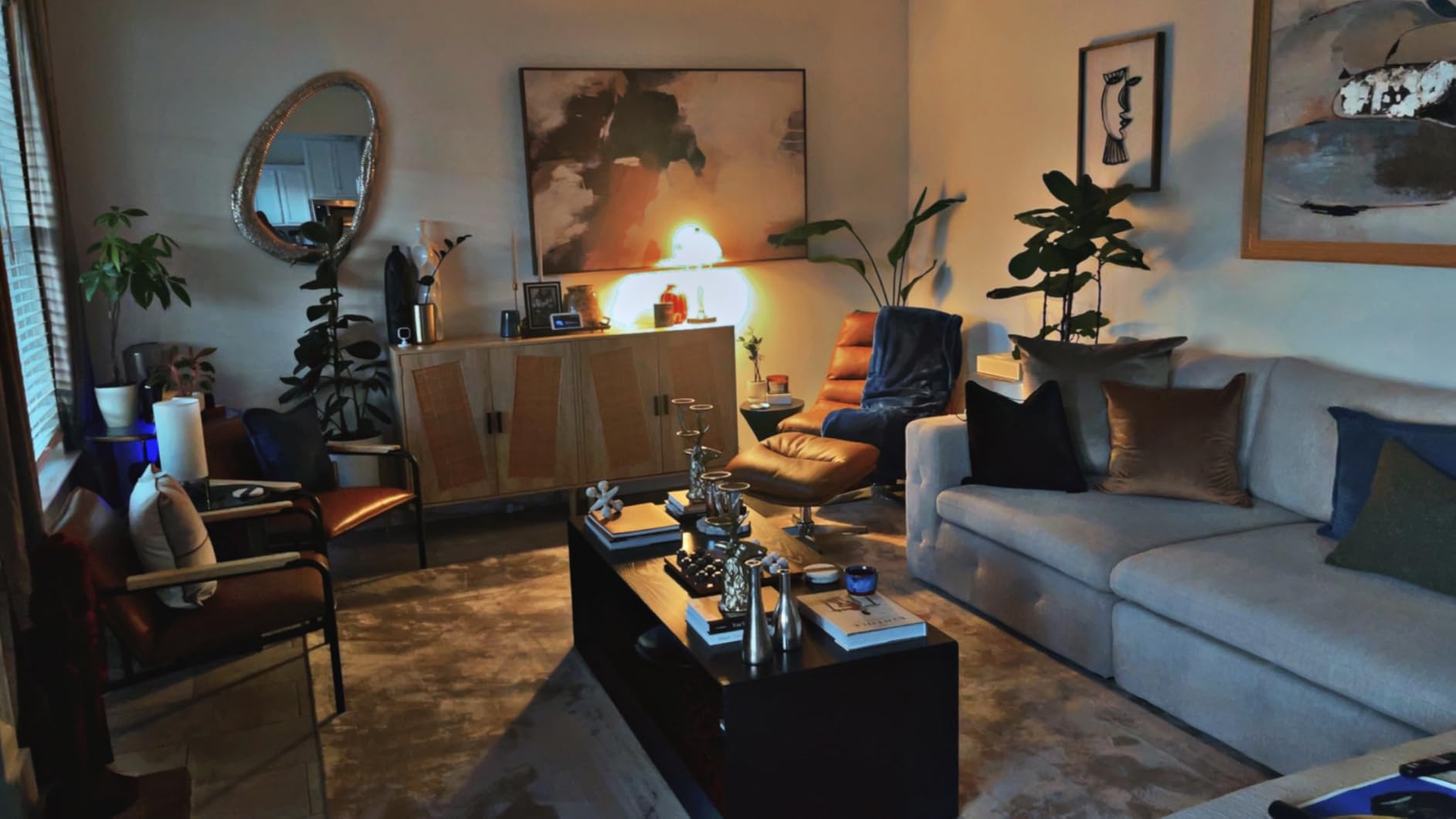 BESTANO Swivel Accent Chair with Ottoman, Mid Century Modern Faux Leather Lounge Chair with footrest, Comfy Oversized Armchair with 360 Degree Metal Base for Living Room Bedroom, Brown customer photo 2