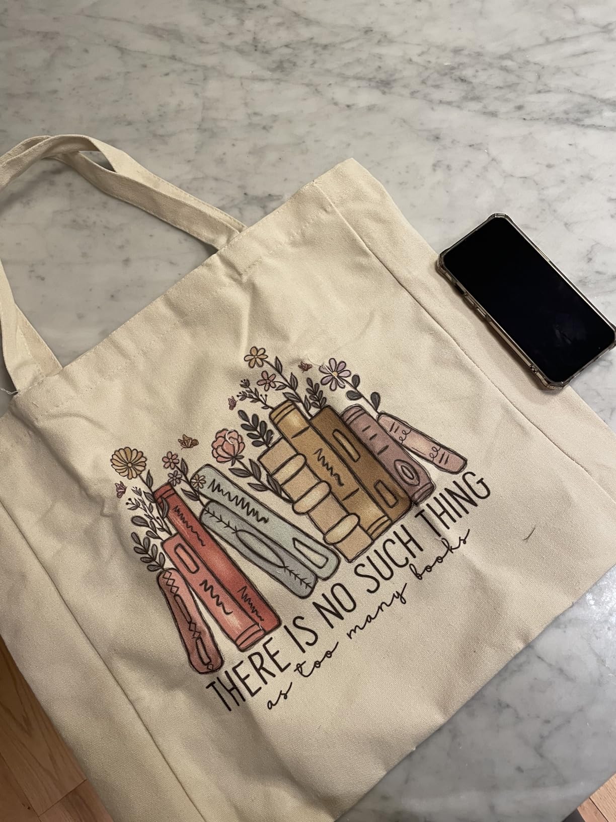 LEADO Cute Canvas Tote Bag with Pocket, Book Lovers Gifts - Mothers Day, Birthday, Book Club Gifts for Book Lovers Women customer photo 2