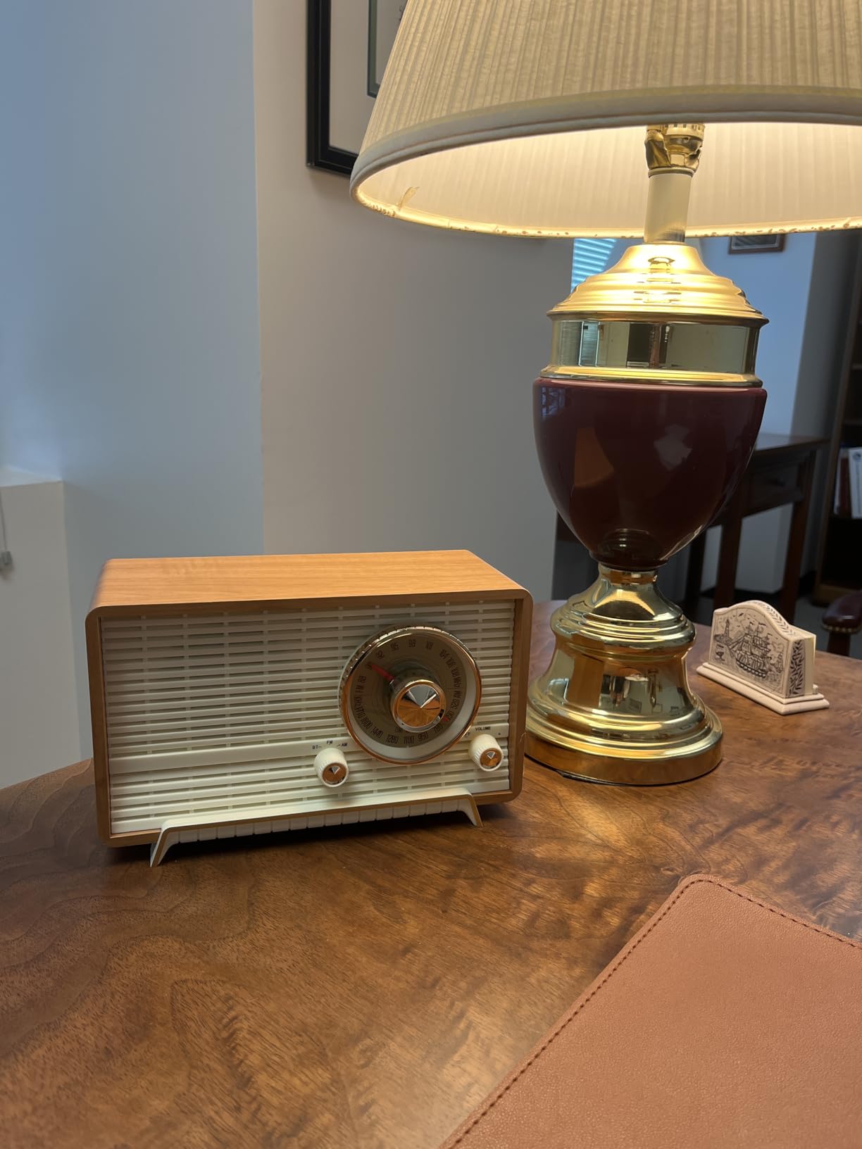 YOWGUIF AM FM Radio Classic Retro Wood Table Radio Bluetooth Speakers Radios Plug-in Wall with Rotary Knob Great for Home, Office customer photo 1
