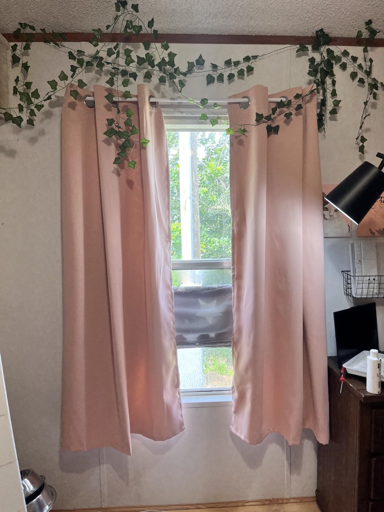 KOUFALL Extra Wide Thermal Soundproof Curtains, 72 x 84 Inch Long Black Out Noise Reducing Blackout Curtains for Bedroom Living Room, 2 Panel Set, Grey customer photo 2