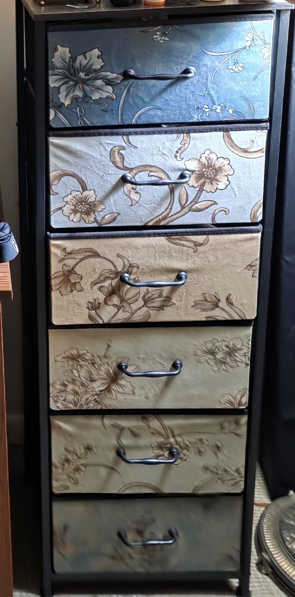 Furnulem Tall 6 Drawers Dresser, Vintage Storage Organizer Unit with Fabric Bins for Bedroom, Living Room, Closet, Nursery, Dorm, Entryway, Bedside Furniture, Sturdy Metal Frame, Wood Top customer photo 1