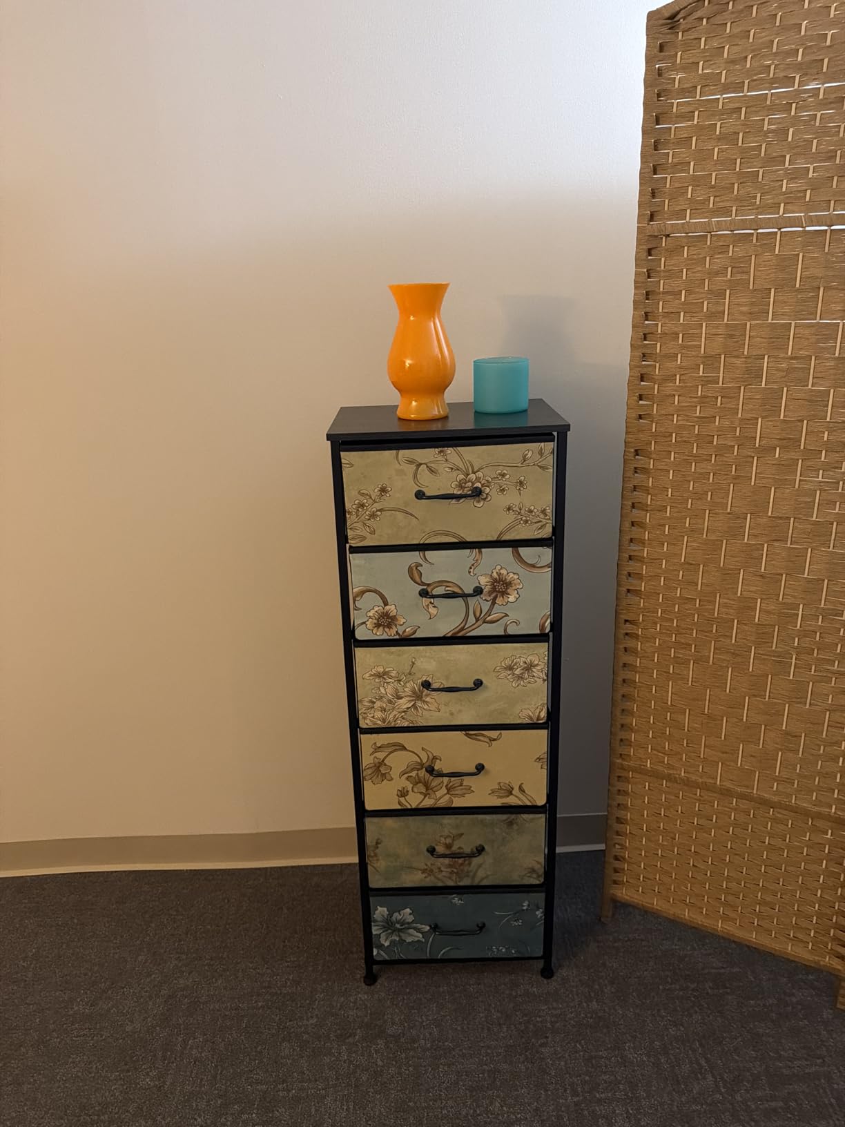Furnulem Tall 6 Drawers Dresser, Vintage Storage Organizer Unit with Fabric Bins for Bedroom, Living Room, Closet, Nursery, Dorm, Entryway, Bedside Furniture, Sturdy Metal Frame, Wood Top customer photo 2