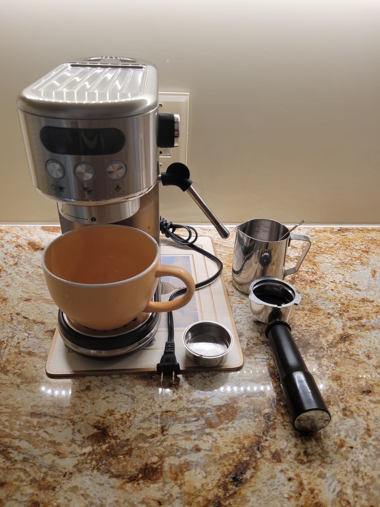 Neretva Espresso Machine 20 Bar, Super Compact Espresso Maker Stainless Steel customer photo 2