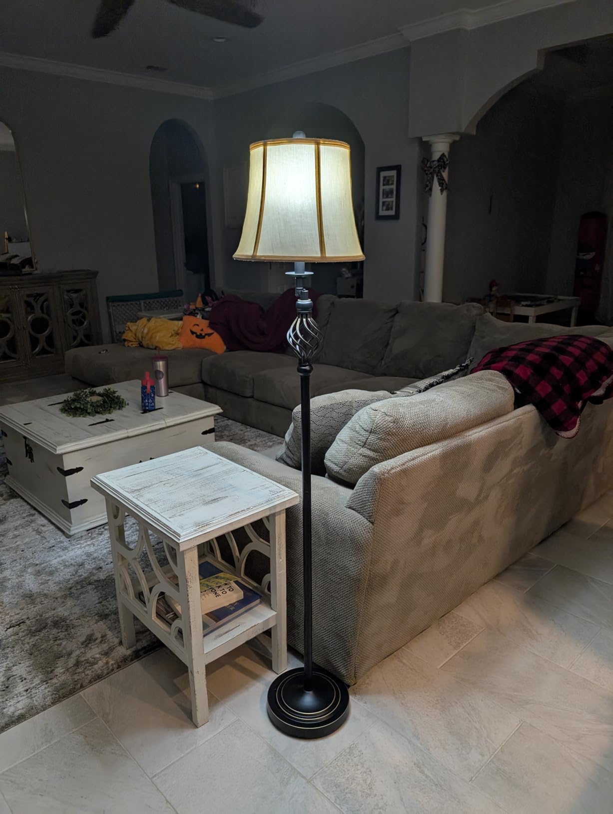 GyroVu Color Temperature Adjustable Floor lamp, Traditional 350° Adjustable Swing Arm Floor Lamp Vintage Pole lamp Farmhouse Lamp for Living Rooms & Offices, Rustic Standing Lamp for Bedroom Reading customer photo 1