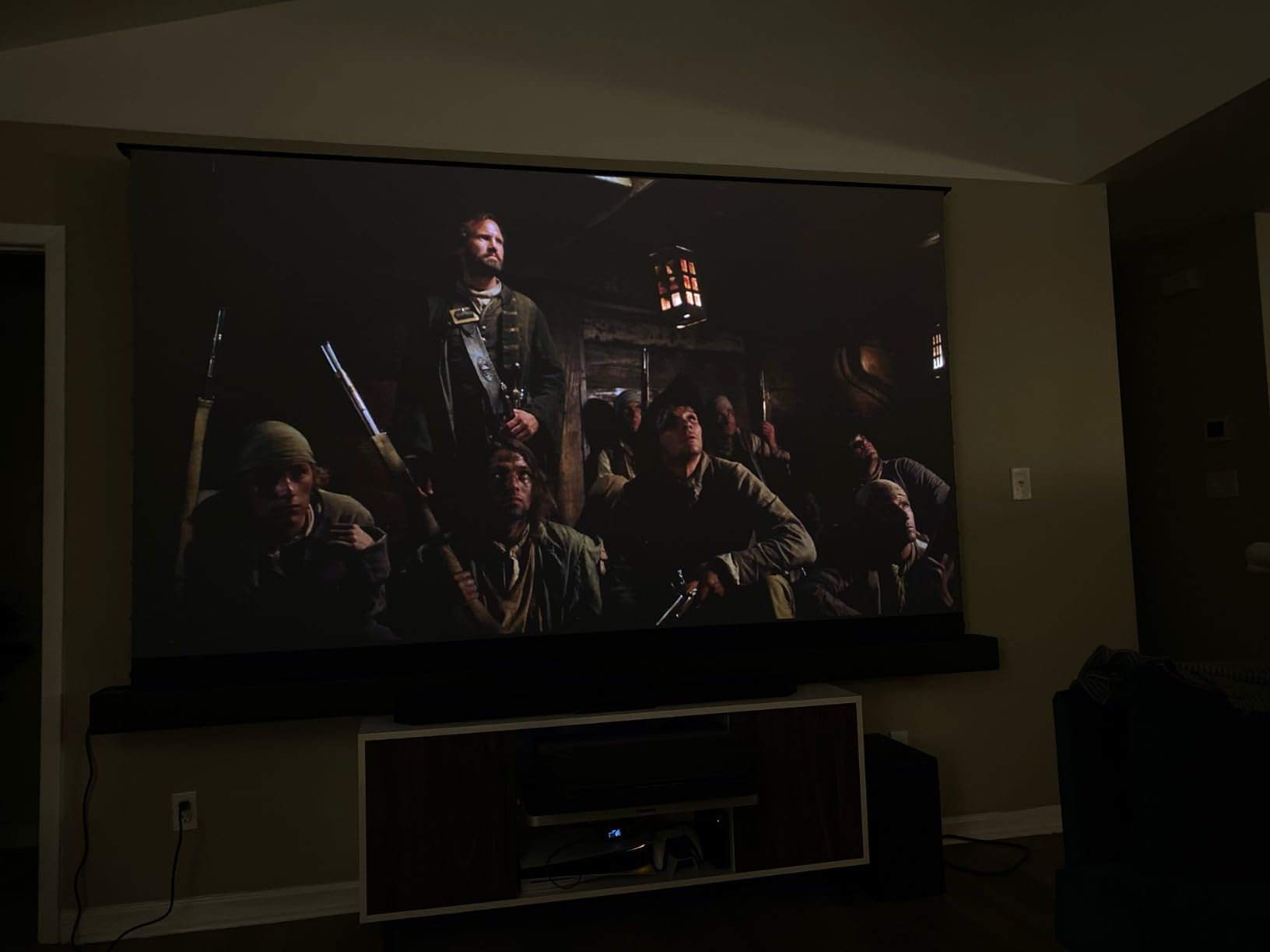 NexiGo Aurora Pro Ultra Short Throw 4K Tri-Color Laser Projector, 2400 Lumens, Screen Adoption, Dynamic Laser Dimming, Dolby Vision & Atmos, HDR10+, HLG, Active 3D, 60W Speakers, UST TV customer photo 1