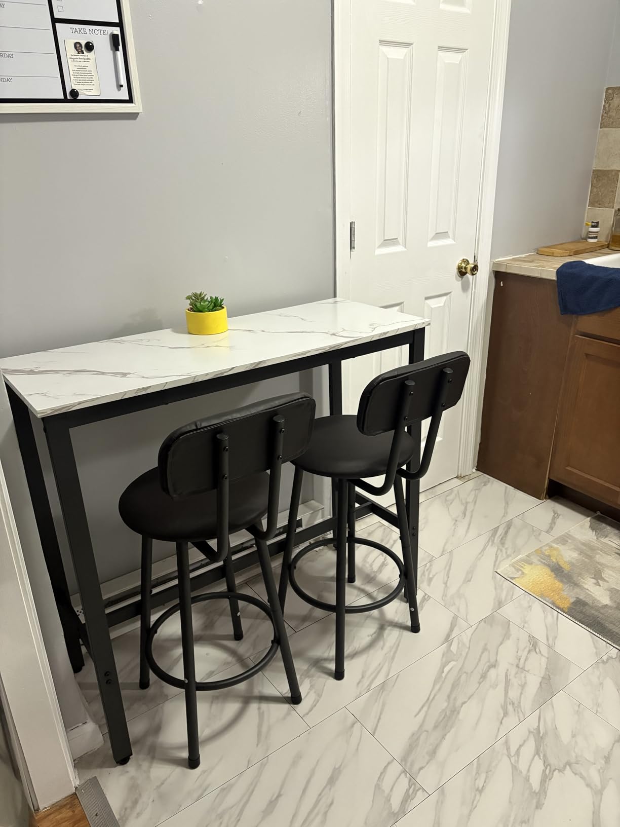 AWQM 3 Piece Bar Table Set of 2, 39.3