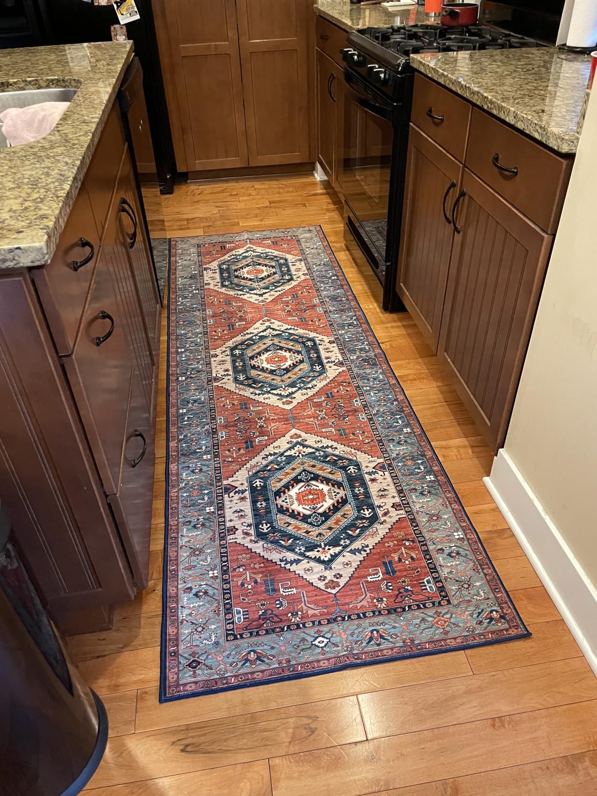 SERISSA Washable Rugs 8x10 Area Rugs, Large Non-Slip Boho Living Room Rust Rug, Ultra Soft Vintage Print Distressed Oriental Tribal Farmhouse Carpet for Dining Room Bedroom Dorm Office Home Decor customer photo 2