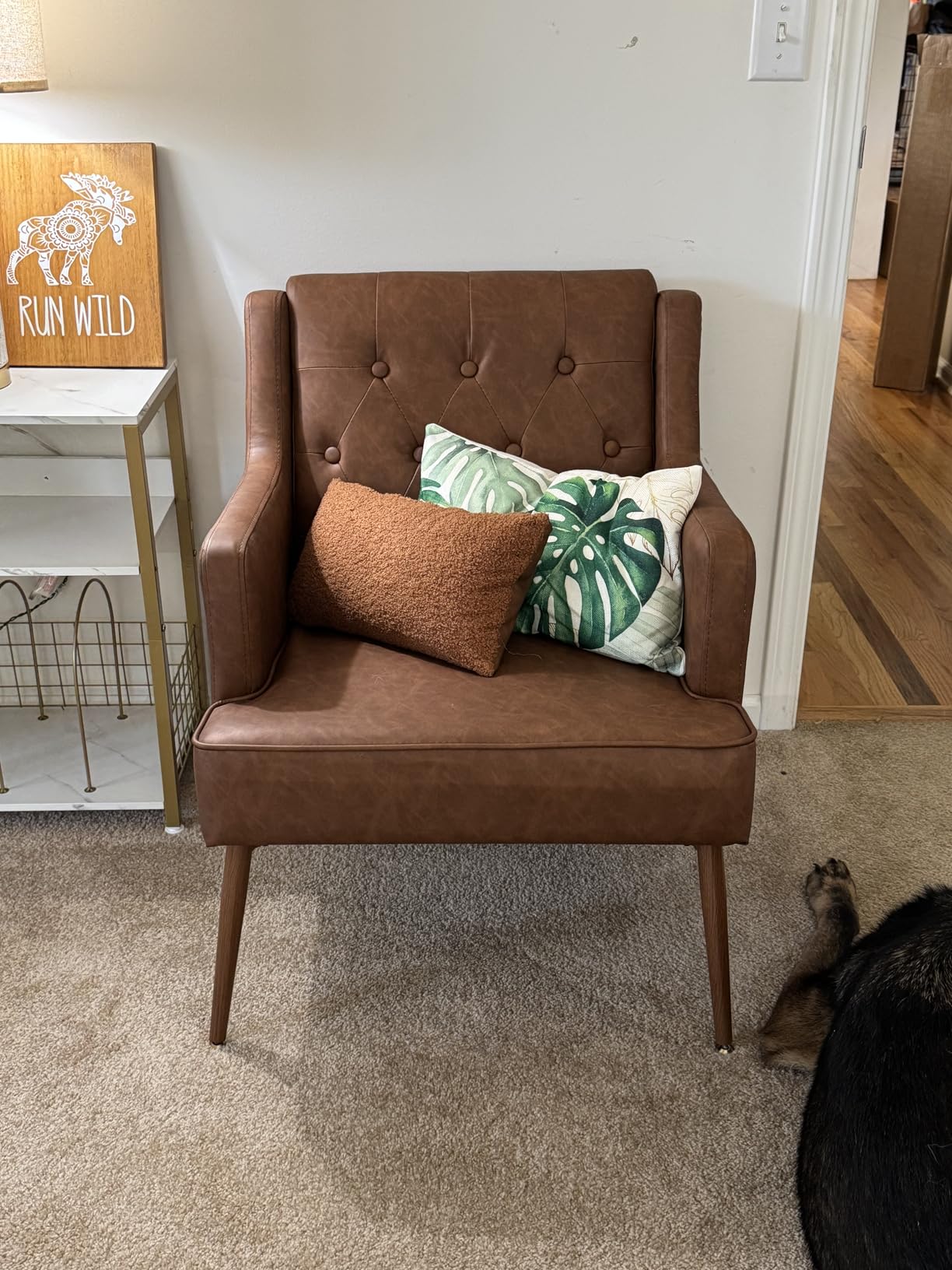 Yaheetech PU Leather Accent Chair with High Back customer photo 2