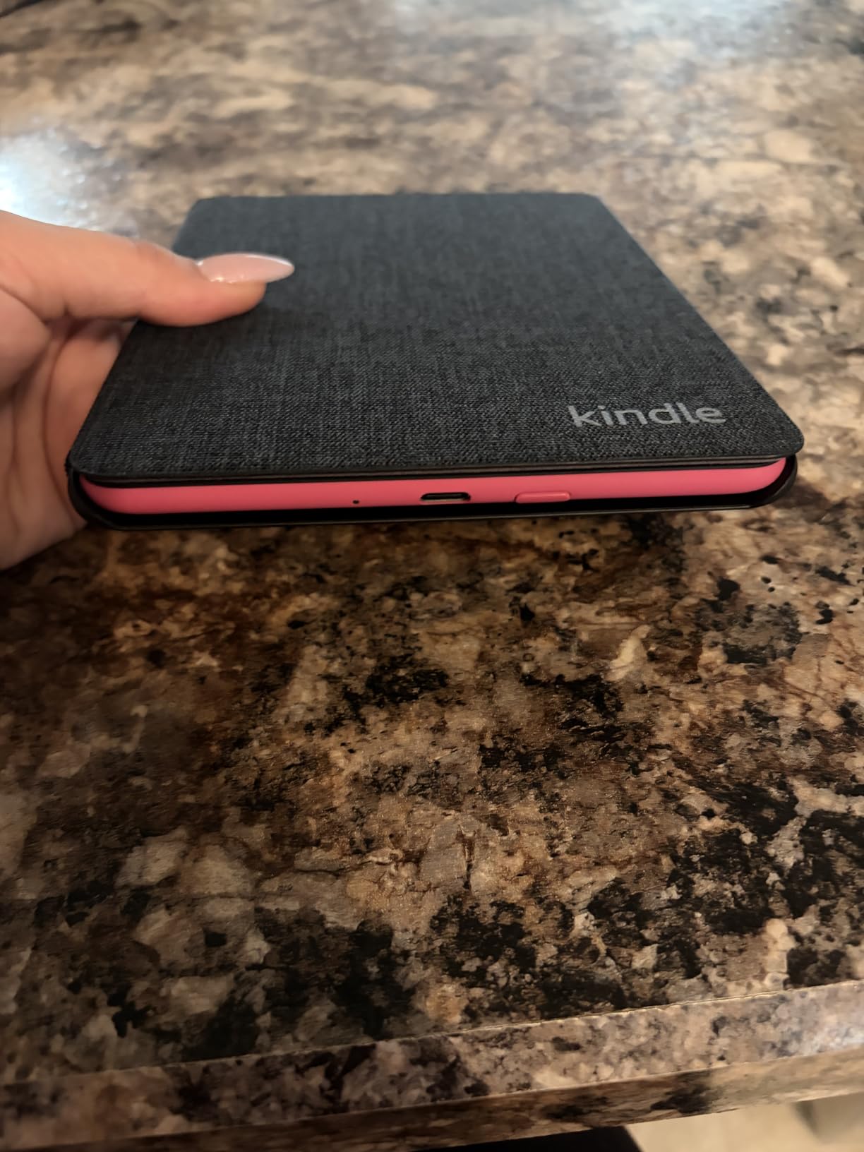 Amazon Kindle Paperwhite and Kindle Colorsoft Case, Lightweight and Water-Safe, Foldable Protective Cover - Fabric customer photo 2