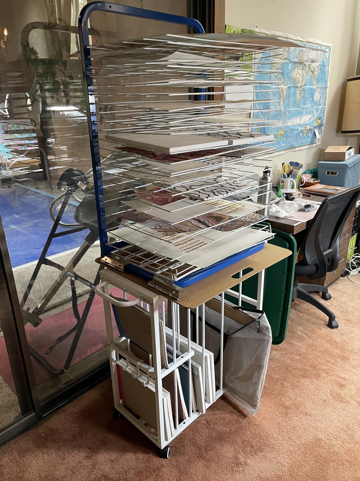 Pearington Mobile 25-Shelf Art Drying Rack for Classrooms and Art Studios customer photo 1