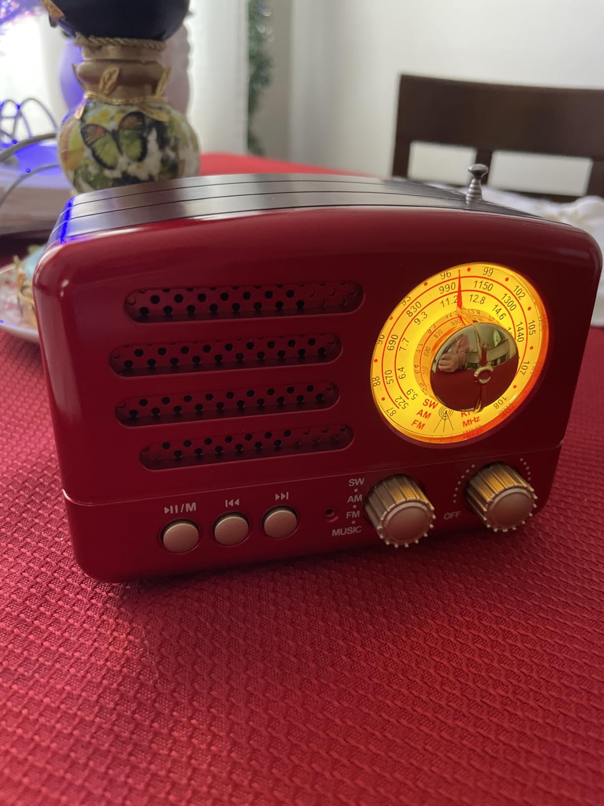 PRUNUS J-160 Retro Vintage AM FM Radio with Bluetooth Speaker, Gifts for Mom, USB/TF Card Playback, Small Transistor Radios Battery Operated, Rechargeable Radio customer photo 2