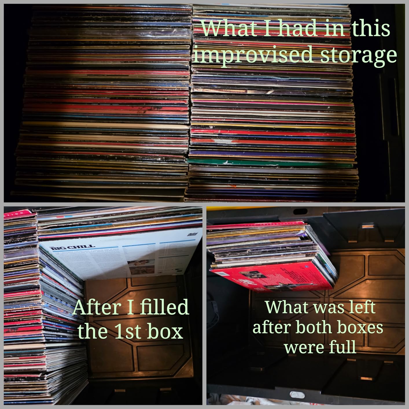 alavisxf xx 7-inch Vinyl Record Storage Box, Nylon Foldable and Stackable Set of 2 Vinyl LP Storage Organizer Case with Lid and Handle Can Hold 120 Single Record (7-inch) customer photo 1