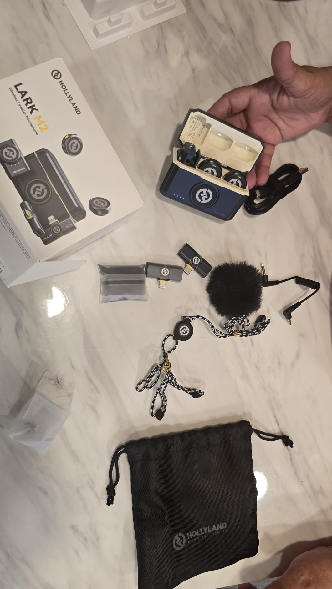 Hollyland Lark M2 Wireless Microphone for iPhone/Camera/Android/PC, 48kHz/24-bit High Fidelity Audio, 300m Range, Noise Cancelling, 40h Use customer photo 1