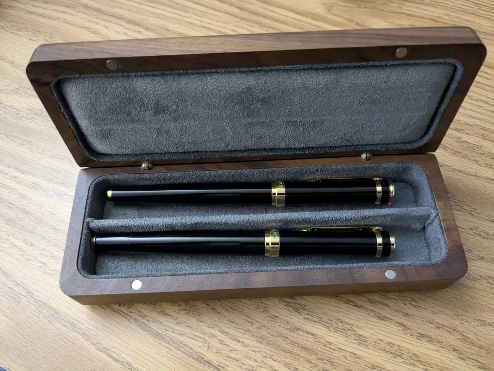 2Slots Fountain Pen Collector Organizer - Handmade Pen Case Walnut Wood Pen Protective Sleeve Cover Pen Storage Gift Box customer photo 1
