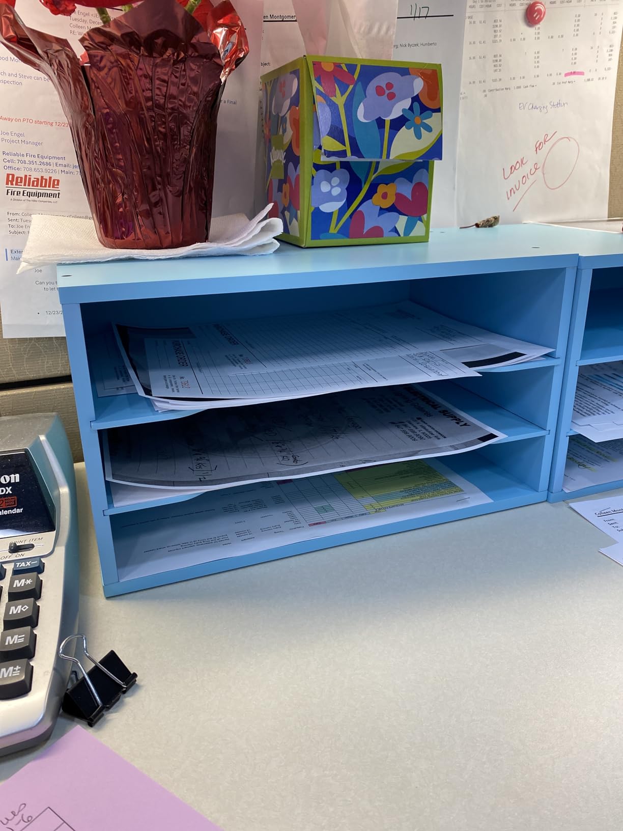 SUPEASY Wood Desk Organizer, 5 Tier Paper File Organizer for Desk, Wooden Desktop Organizer, Paper Letter Literature Mail Sorter, for Office School & Home Organization, Black customer photo 2