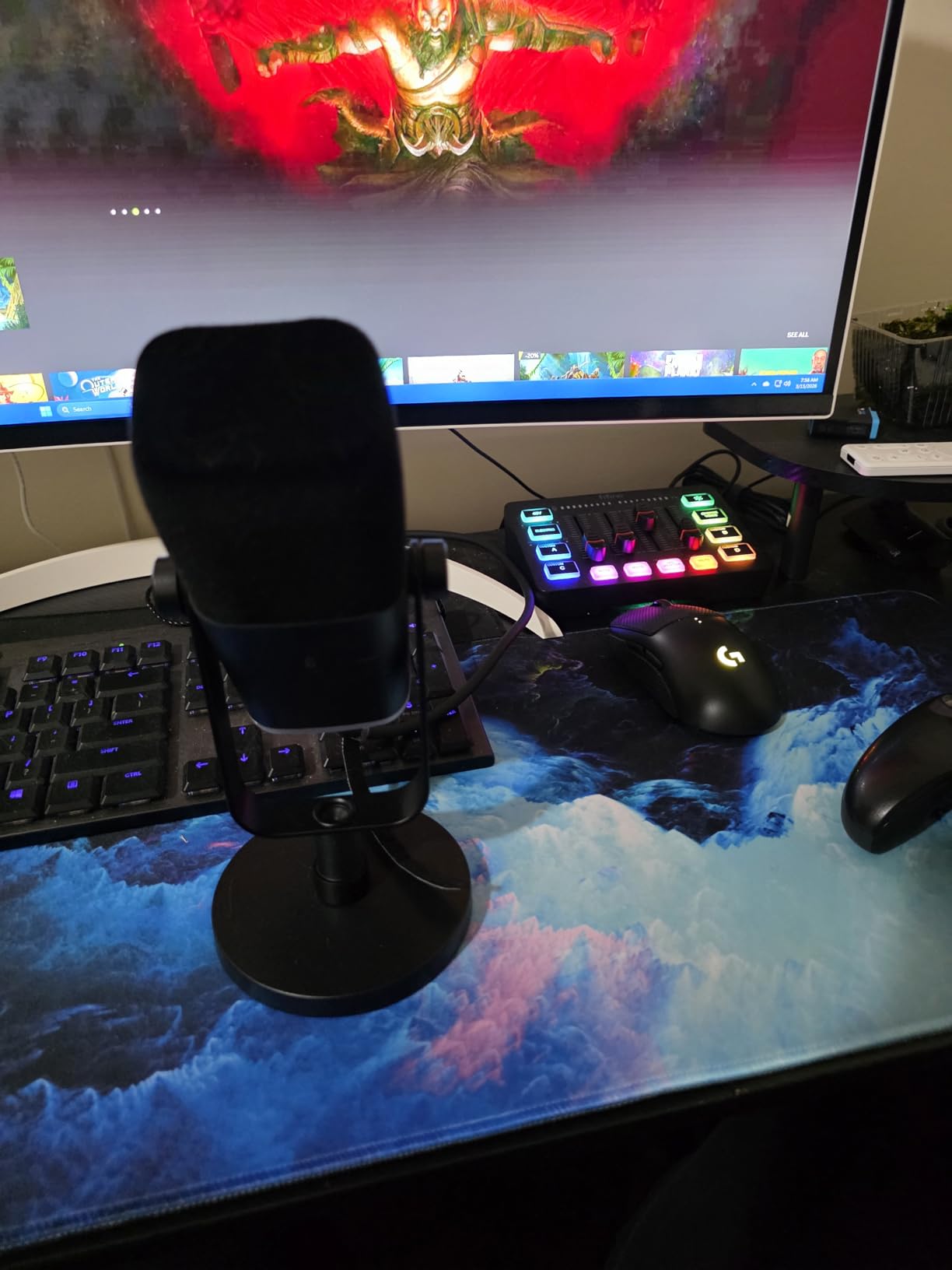 FIFINE Gaming Equipment Bundle, Dynamic XLR/USB Gaming Microphone Set with Streaming Audio Mixer for Podcast Recording Video Vocal, RGB Gamer Set with Volume Fader/XLR Interface for PC-AmpliGame KS5 customer photo 2