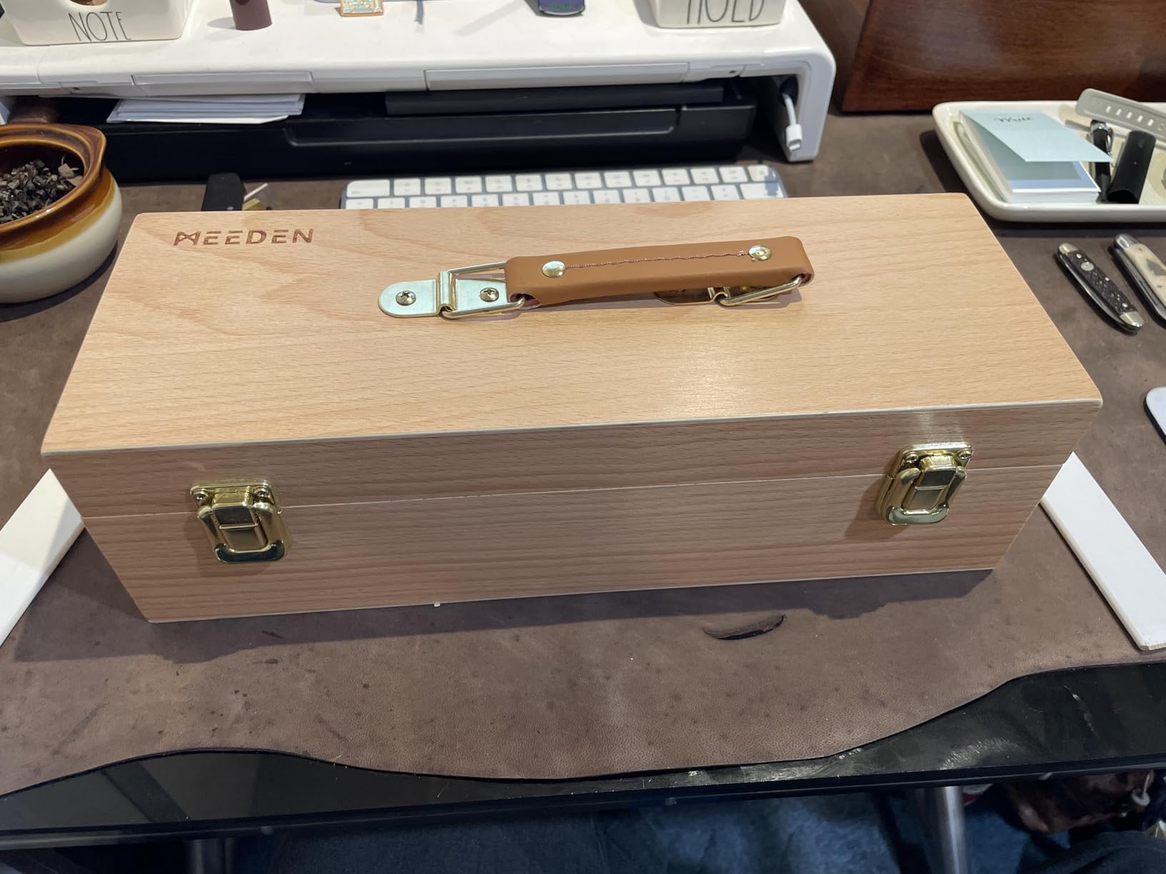MEEDEN Sturdy Wood Tool Box: Beechwood Portable Art Supply Organizer - Large Artist Storage Box customer photo 2