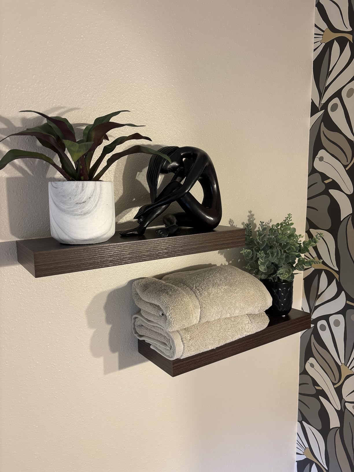 Sorbus Floating Shelves for Wall - 16 Inch Floating Shelf for Kitchen, Bedroom, Living Room, Bathroom, Home & Wall Decor - Mounted Bathroom Shelves with Invisible Brackets (Maple Wood, 3 Pack) customer photo 2