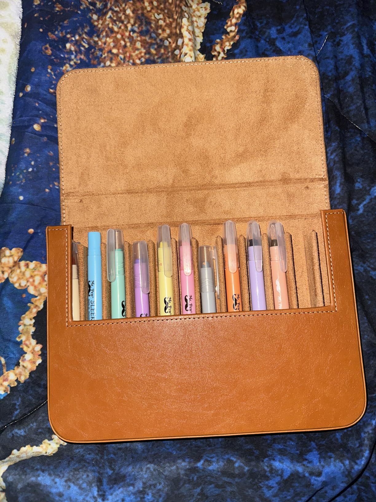 Leather 6 Fountain Pen/Pencil Tray Case, Handmade, Magnetic Closure with Drawer Design, Gift Choice for Man/Woman/Office, 6 Slots (brown) customer photo 1
