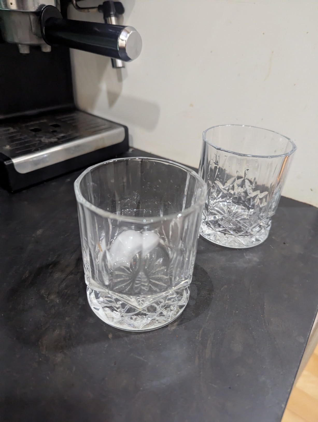 Whiskey Rocks Glass Set In Gift Box - Includes 2 Crystal Bourbon Glasses and 2 Big Ice Ball Molds - 10 Oz Old Fashioned Glasses for Scotch, Cocktails, Rum, Cognac, Vodka - Unique Gift for Men customer photo 2